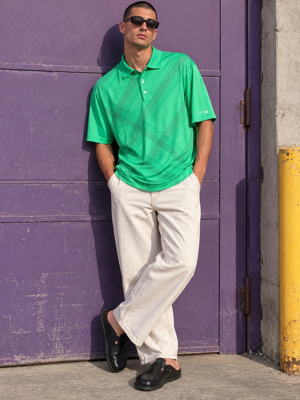 Chaps 78 Golf Stay Dry Polo Shirt Mens XL Green Performance Golf